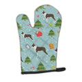 Christmas Boston Terrier Oven Mitt Heat Resistant Thick Oven Mitt for Hot Pans and Oven, Kitchen Mitt Protect Hands, Cooking Baking Glove