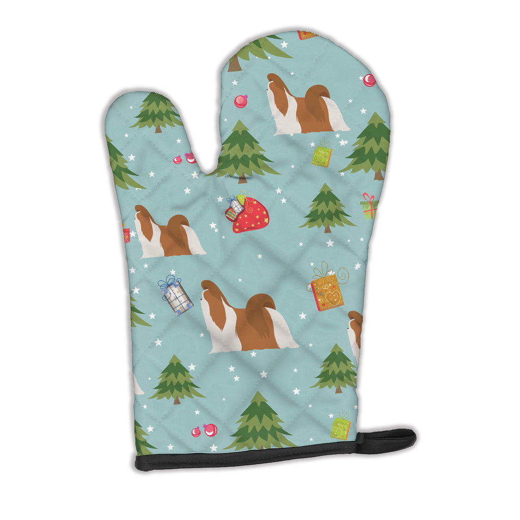 Christmas Shih Tzu Oven Mitt Heat Resistant Thick Oven Mitt for Hot Pans and Oven, Kitchen Mitt Protect Hands, Cooking Baking Glove