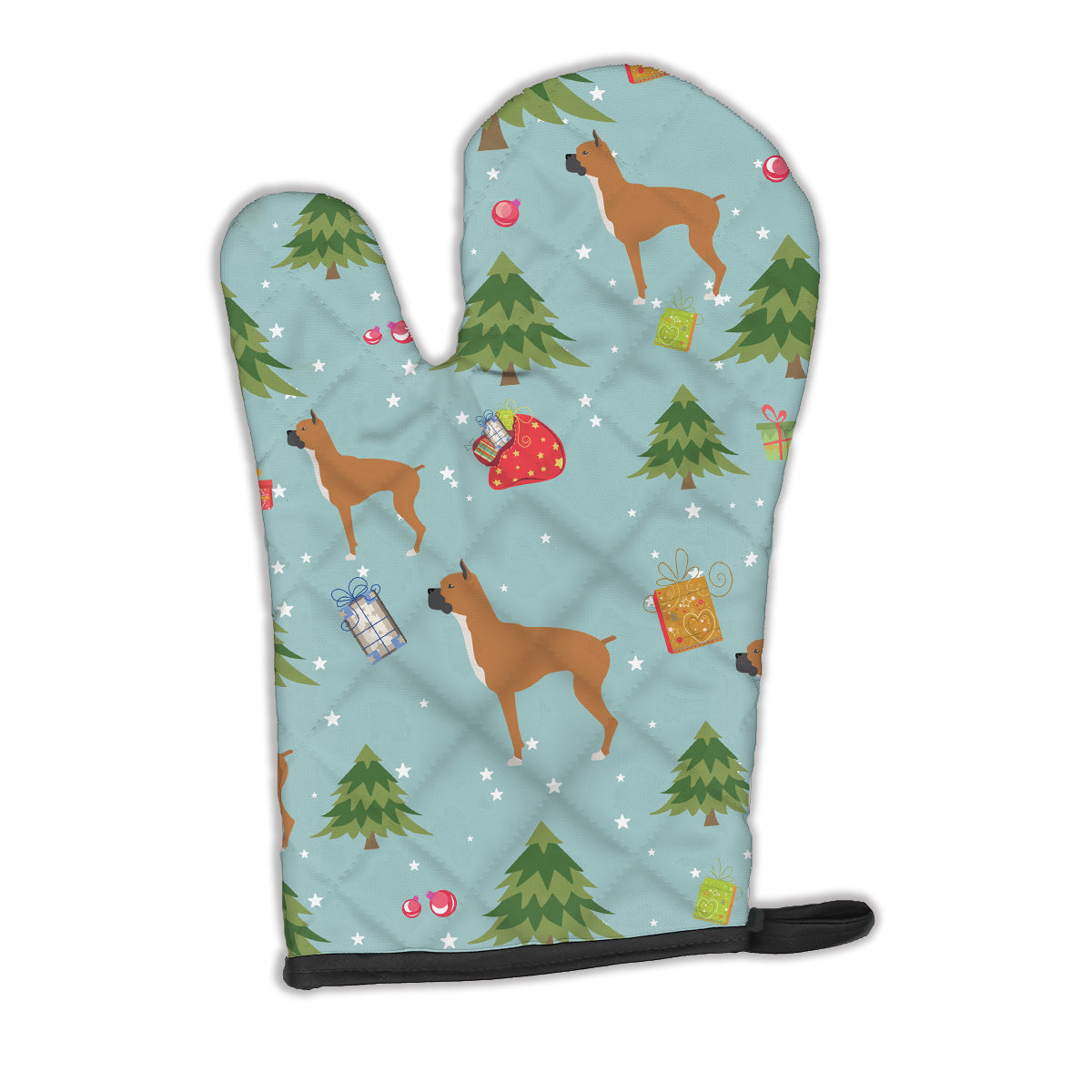 Christmas Boxer Oven Mitt Heat Resistant Thick Oven Mitt for Hot Pans and Oven, Kitchen Mitt Protect Hands, Cooking Baking Glove