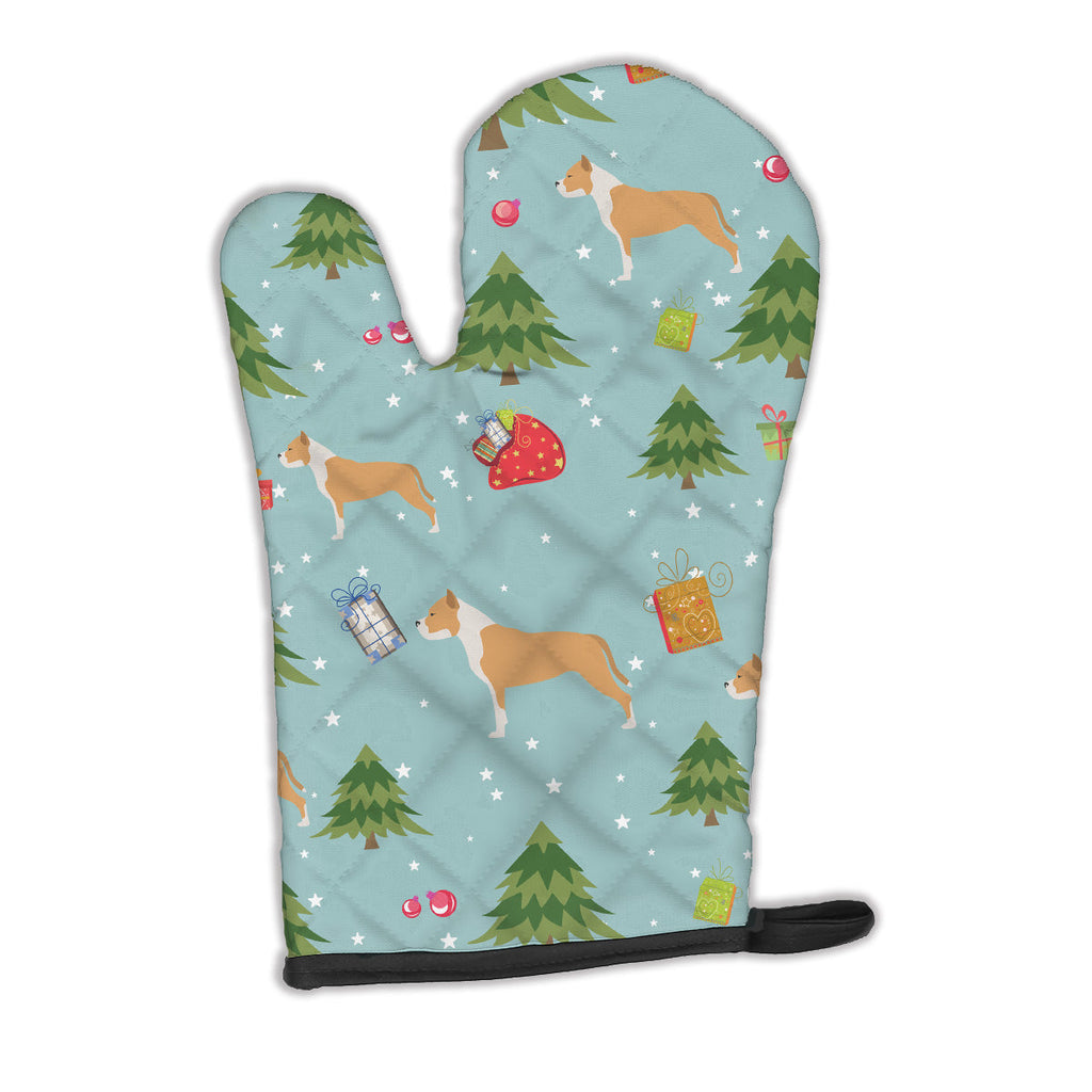 Christmas Staffordshire Bull Terrier Oven Mitt Heat Resistant Thick Oven Mitt for Hot Pans and Oven, Kitchen Mitt Protect Hands, Cooking Baking Glove