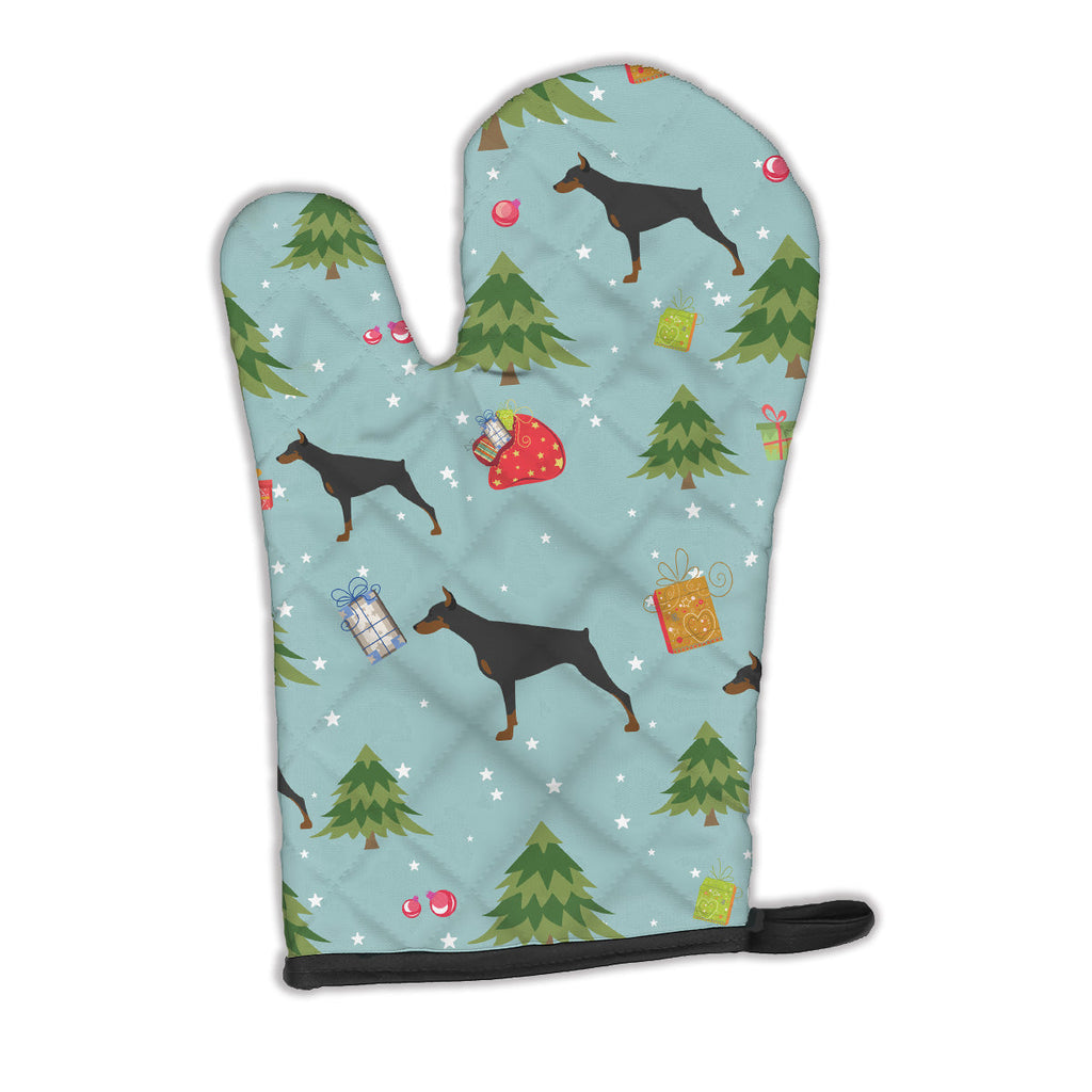 Christmas Doberman Pinscher Oven Mitt Heat Resistant Thick Oven Mitt for Hot Pans and Oven, Kitchen Mitt Protect Hands, Cooking Baking Glove