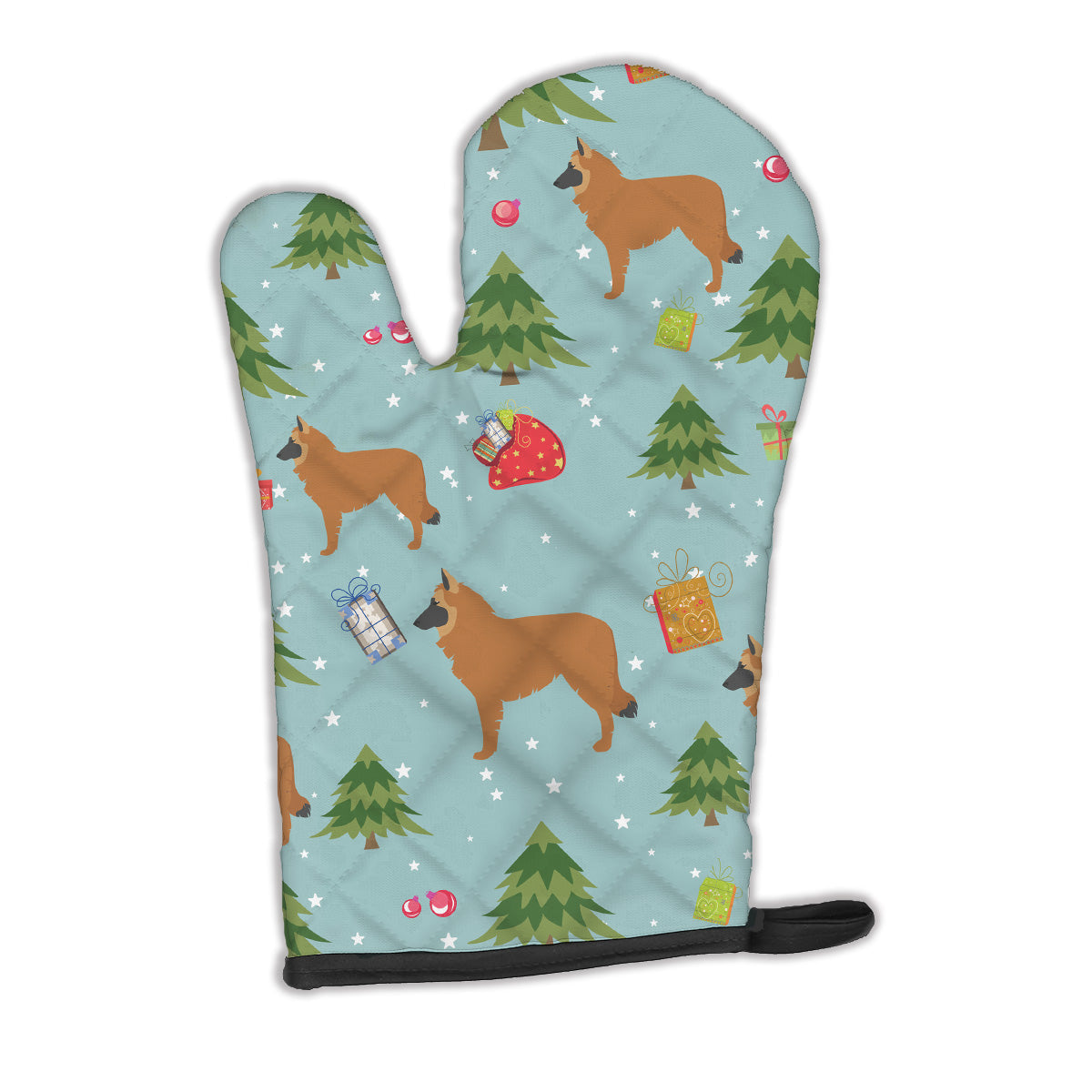 Christmas Belgian Shepherd Oven Mitt Heat Resistant Thick Oven Mitt for Hot Pans and Oven, Kitchen Mitt Protect Hands, Cooking Baking Glove