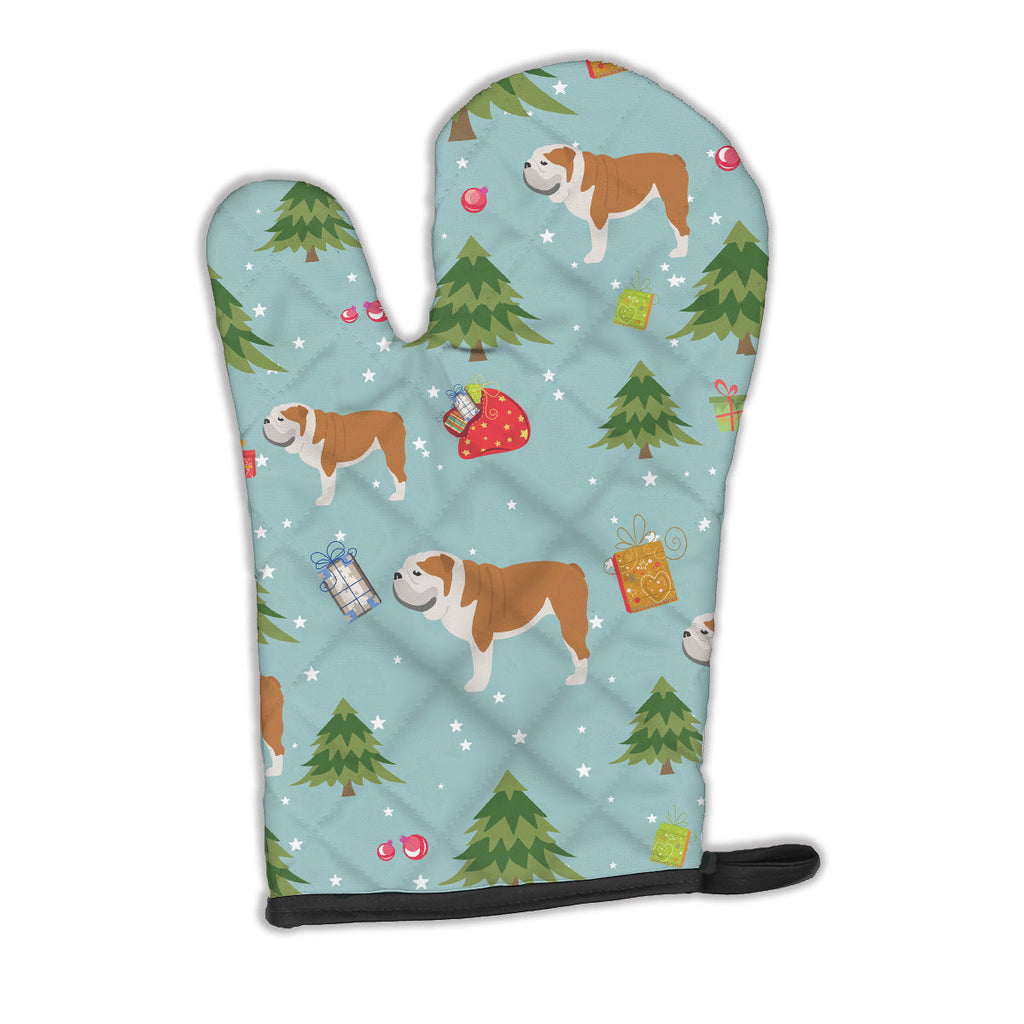 Christmas English Bulldog Oven Mitt Heat Resistant Thick Oven Mitt for Hot Pans and Oven, Kitchen Mitt Protect Hands, Cooking Baking Glove