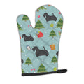 Christmas Scottish Terrier Oven Mitt Heat Resistant Thick Oven Mitt for Hot Pans and Oven, Kitchen Mitt Protect Hands, Cooking Baking Glove