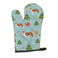 Christmas Saint Bernard Oven Mitt Heat Resistant Thick Oven Mitt for Hot Pans and Oven, Kitchen Mitt Protect Hands, Cooking Baking Glove