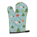 Christmas Bull Terrier Oven Mitt Heat Resistant Thick Oven Mitt for Hot Pans and Oven, Kitchen Mitt Protect Hands, Cooking Baking Glove