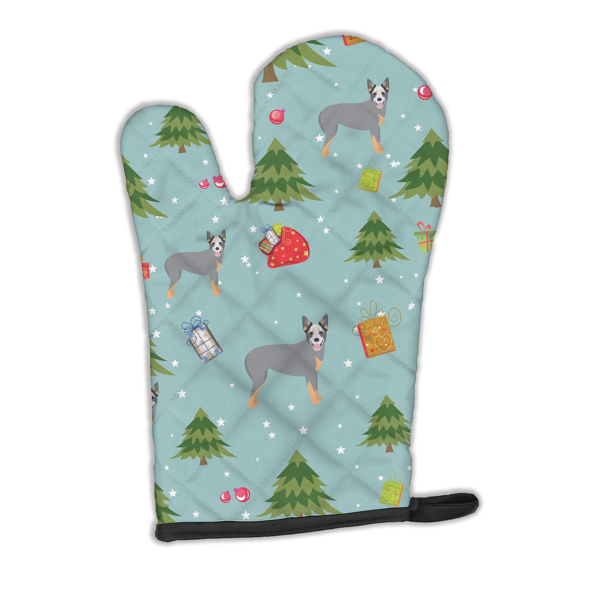 Christmas Australian Cattle Dog Oven Mitt Heat Resistant Thick Oven Mitt for Hot Pans and Oven, Kitchen Mitt Protect Hands, Cooking Baking Glove