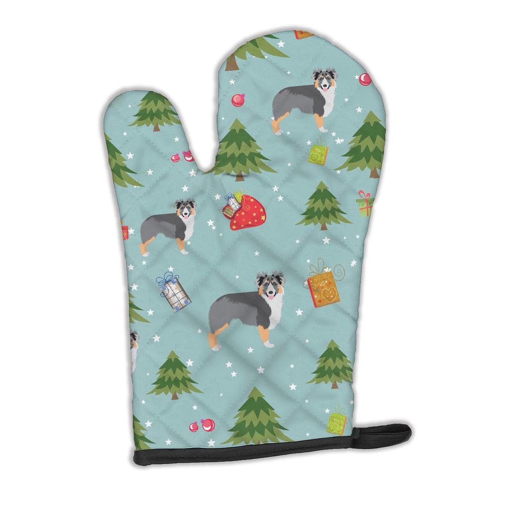 Christmas Australian Shepherd Oven Mitt Heat Resistant Thick Oven Mitt for Hot Pans and Oven, Kitchen Mitt Protect Hands, Cooking Baking Glove