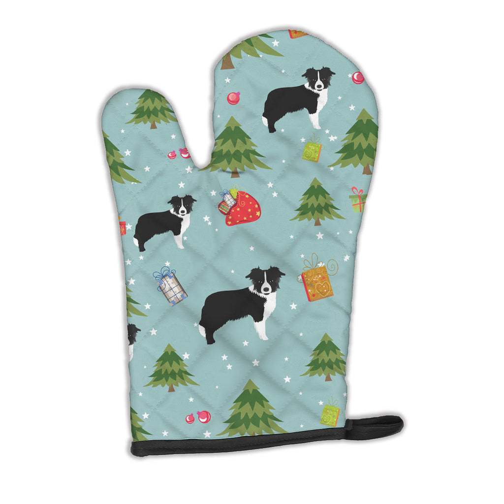 Christmas Border Collie Oven Mitt Heat Resistant Thick Oven Mitt for Hot Pans and Oven, Kitchen Mitt Protect Hands, Cooking Baking Glove