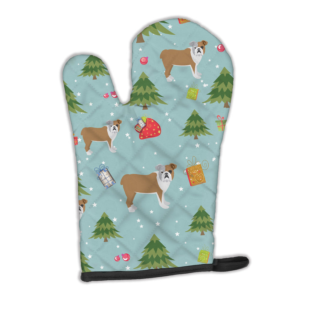 Christmas English Bulldog Oven Mitt Heat Resistant Thick Oven Mitt for Hot Pans and Oven, Kitchen Mitt Protect Hands, Cooking Baking Glove