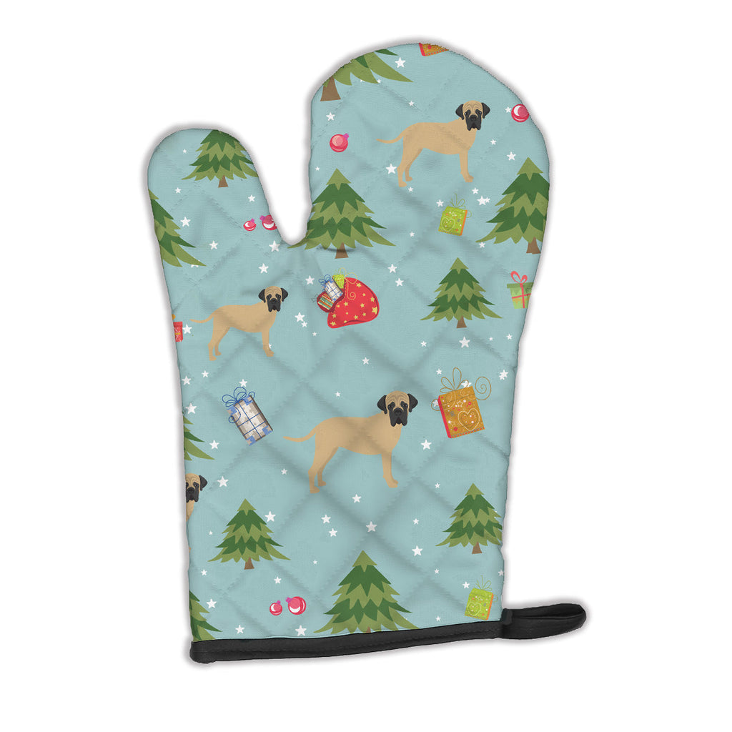 Christmas Bullmastiff Oven Mitt Heat Resistant Thick Oven Mitt for Hot Pans and Oven, Kitchen Mitt Protect Hands, Cooking Baking Glove