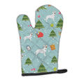 Christmas Bull Terrier Oven Mitt Heat Resistant Thick Oven Mitt for Hot Pans and Oven, Kitchen Mitt Protect Hands, Cooking Baking Glove