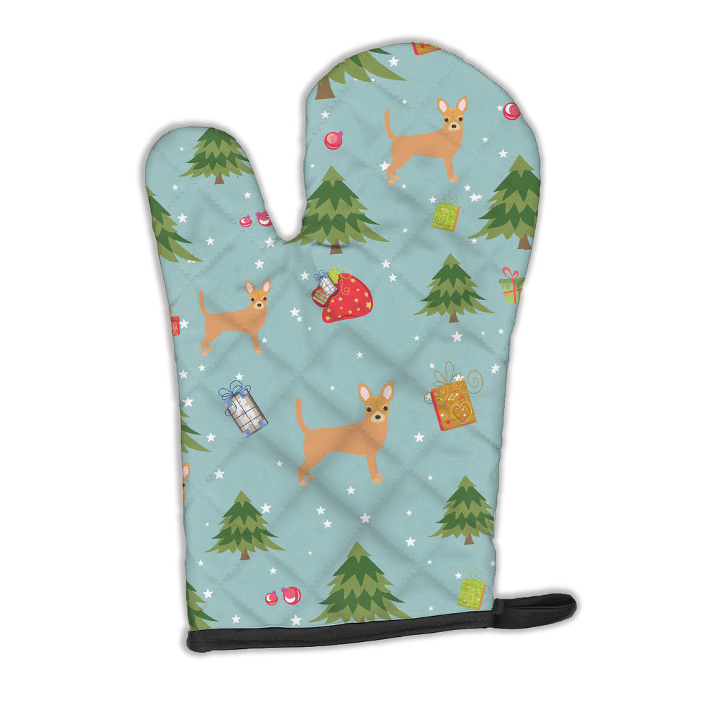 Christmas Red Chihuahua Oven Mitt Heat Resistant Thick Oven Mitt for Hot Pans and Oven, Kitchen Mitt Protect Hands, Cooking Baking Glove