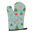 Christmas Red Chihuahua Oven Mitt Heat Resistant Thick Oven Mitt for Hot Pans and Oven, Kitchen Mitt Protect Hands, Cooking Baking Glove