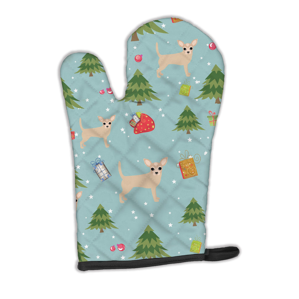 Christmas Tan Chihuahua Oven Mitt Heat Resistant Thick Oven Mitt for Hot Pans and Oven, Kitchen Mitt Protect Hands, Cooking Baking Glove