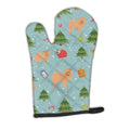 Christmas Chow Chow Oven Mitt Heat Resistant Thick Oven Mitt for Hot Pans and Oven, Kitchen Mitt Protect Hands, Cooking Baking Glove