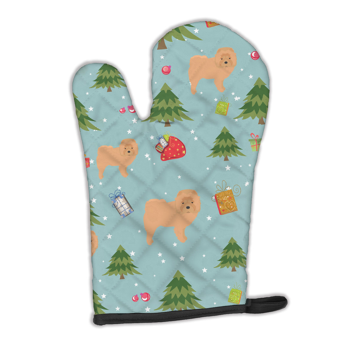 Christmas Chow Chow Oven Mitt Heat Resistant Thick Oven Mitt for Hot Pans and Oven, Kitchen Mitt Protect Hands, Cooking Baking Glove