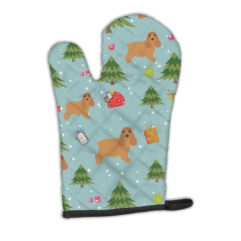 Christmas Cocker Spaniel Oven Mitt Heat Resistant Thick Oven Mitt for Hot Pans and Oven, Kitchen Mitt Protect Hands, Cooking Baking Glove