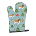 Christmas Rough Collie Oven Mitt Heat Resistant Thick Oven Mitt for Hot Pans and Oven, Kitchen Mitt Protect Hands, Cooking Baking Glove