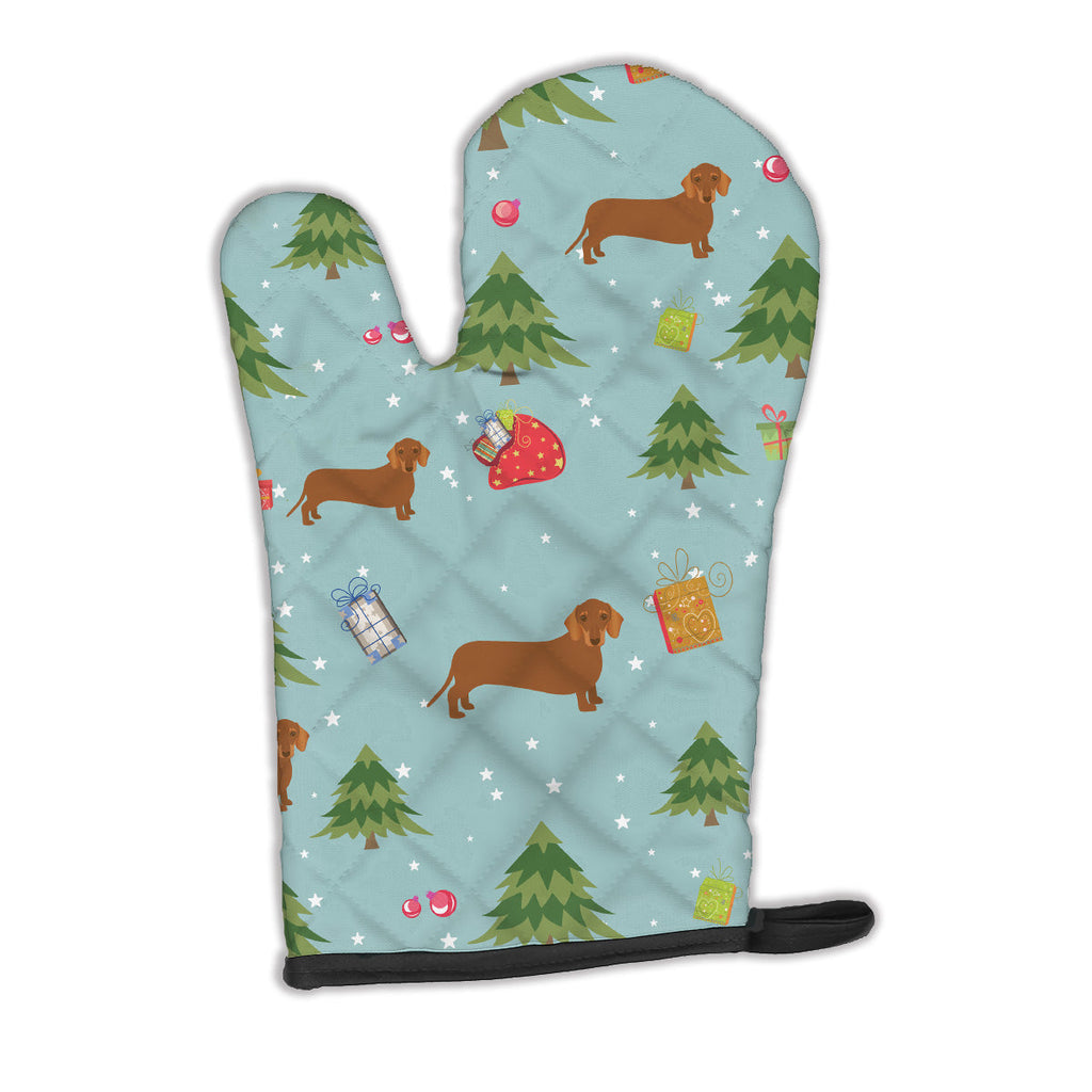 Christmas Red Dachshund Oven Mitt Heat Resistant Thick Oven Mitt for Hot Pans and Oven, Kitchen Mitt Protect Hands, Cooking Baking Glove