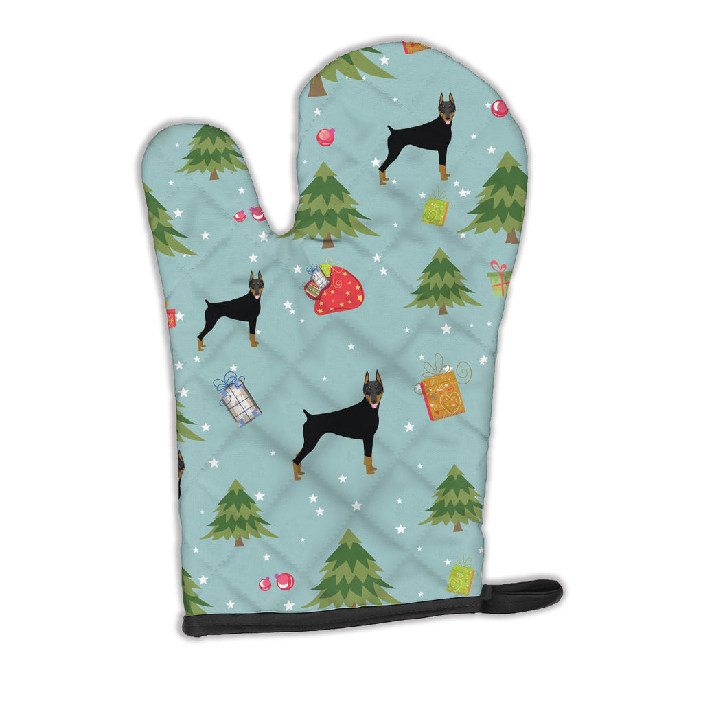 Christmas Doberman Pinscher Oven Mitt Heat Resistant Thick Oven Mitt for Hot Pans and Oven, Kitchen Mitt Protect Hands, Cooking Baking Glove