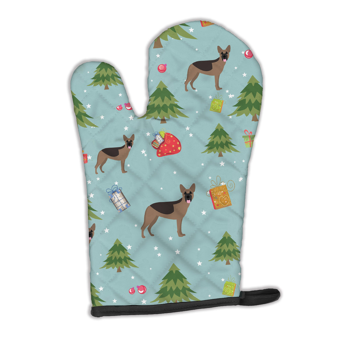 Christmas German Shepherd Oven Mitt Heat Resistant Thick Oven Mitt for Hot Pans and Oven, Kitchen Mitt Protect Hands, Cooking Baking Glove
