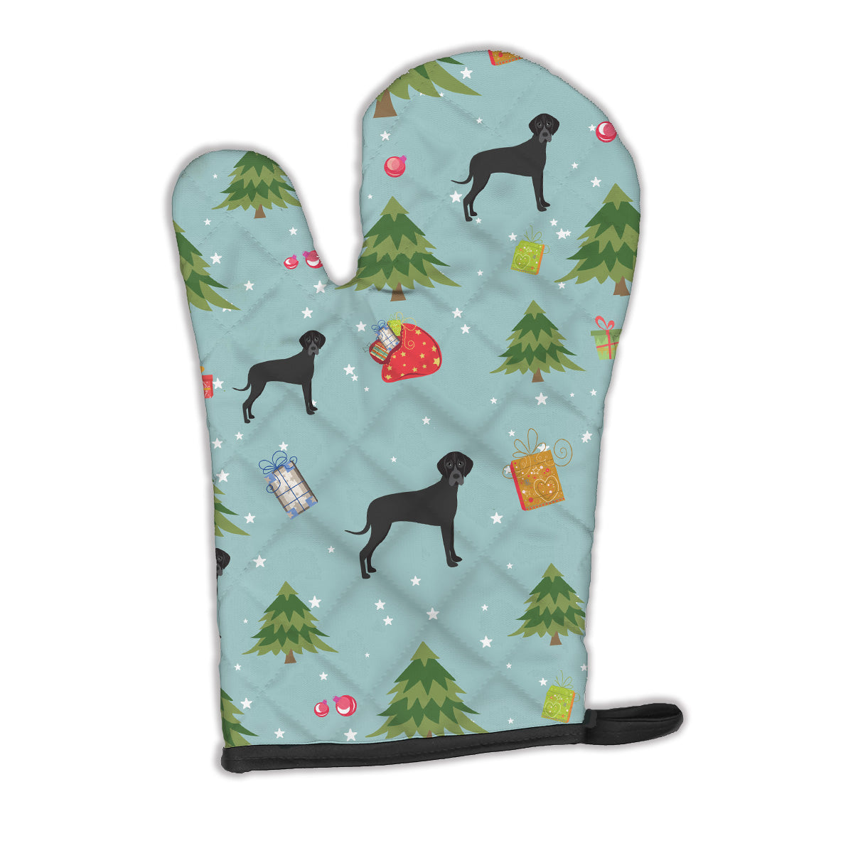 Christmas Black Natural Great Dane Oven Mitt Heat Resistant Thick Oven Mitt for Hot Pans and Oven, Kitchen Mitt Protect Hands, Cooking Baking Glove