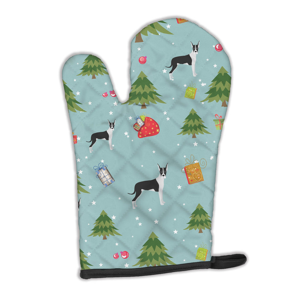 Christmas Mantle Cropped Great Dane Oven Mitt Heat Resistant Thick Oven Mitt for Hot Pans and Oven, Kitchen Mitt Protect Hands, Cooking Baking Glove