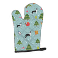 Christmas Mantle Cropped Great Dane Oven Mitt Heat Resistant Thick Oven Mitt for Hot Pans and Oven, Kitchen Mitt Protect Hands, Cooking Baking Glove