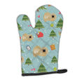 Christmas Pekingese Oven Mitt Heat Resistant Thick Oven Mitt for Hot Pans and Oven, Kitchen Mitt Protect Hands, Cooking Baking Glove