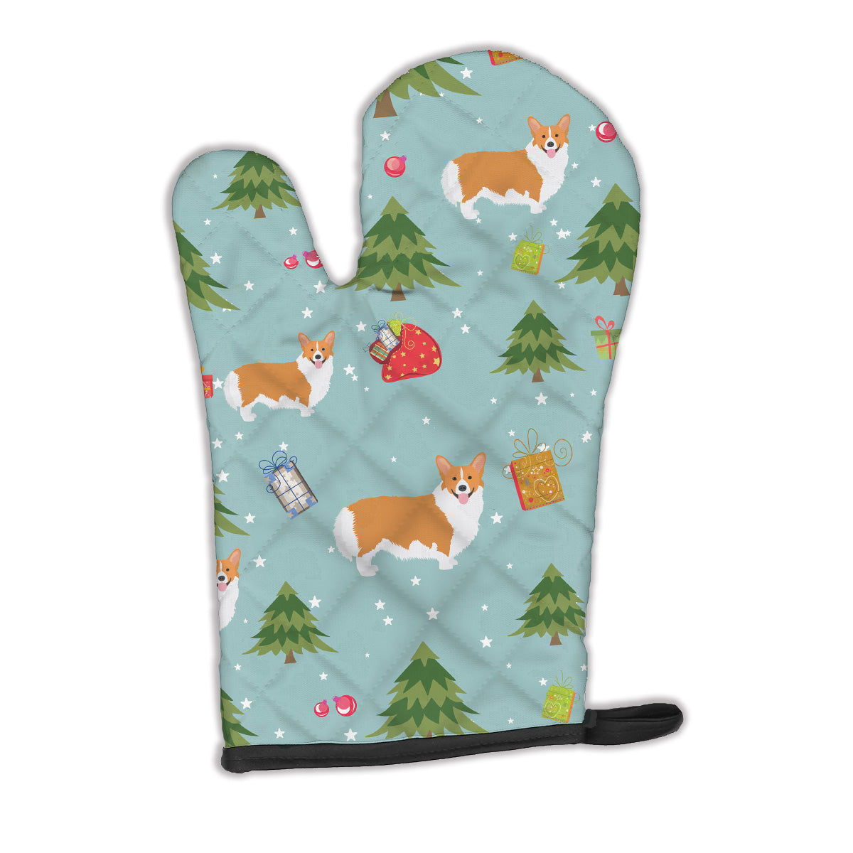 Christmas Pembroke Corgi Oven Mitt Heat Resistant Thick Oven Mitt for Hot Pans and Oven, Kitchen Mitt Protect Hands, Cooking Baking Glove