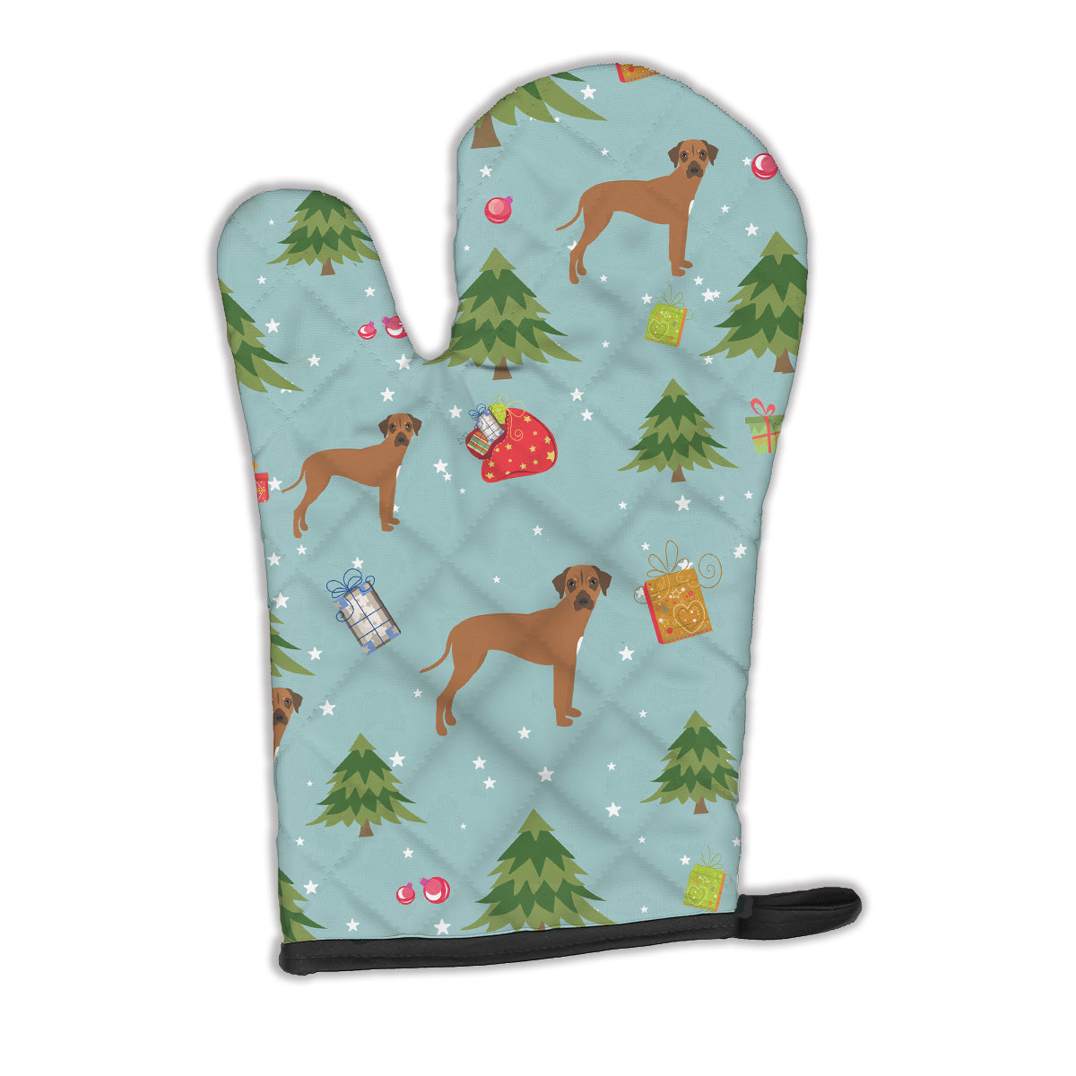 Christmas Rhodesian Ridgeback Oven Mitt Heat Resistant Thick Oven Mitt for Hot Pans and Oven, Kitchen Mitt Protect Hands, Cooking Baking Glove