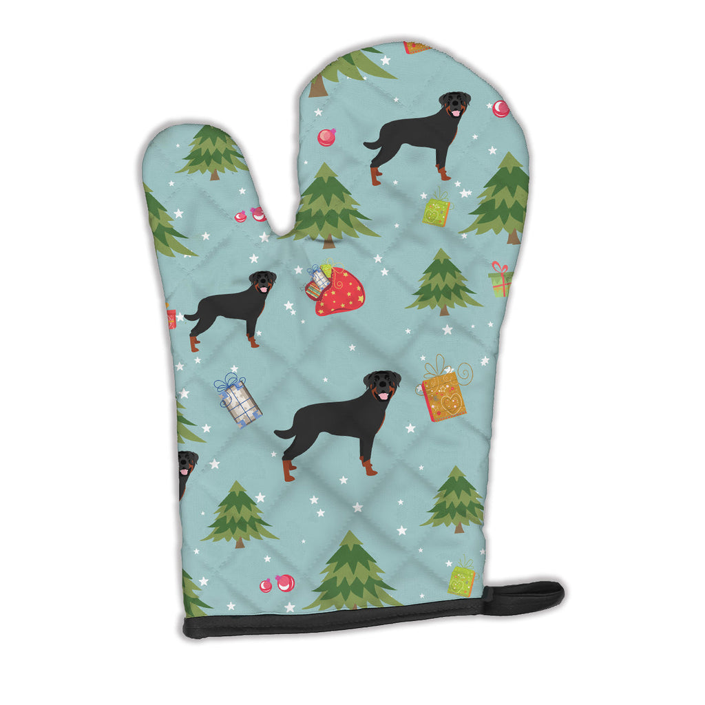 Christmas Rottweiler Oven Mitt Heat Resistant Thick Oven Mitt for Hot Pans and Oven, Kitchen Mitt Protect Hands, Cooking Baking Glove