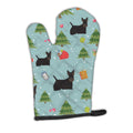 Christmas Scottish Terrier Oven Mitt Heat Resistant Thick Oven Mitt for Hot Pans and Oven, Kitchen Mitt Protect Hands, Cooking Baking Glove
