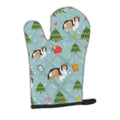 Christmas Sheltie Shetland Sheepdog Oven Mitt Heat Resistant Thick Oven Mitt for Hot Pans and Oven, Kitchen Mitt Protect Hands, Cooking Baking Glove