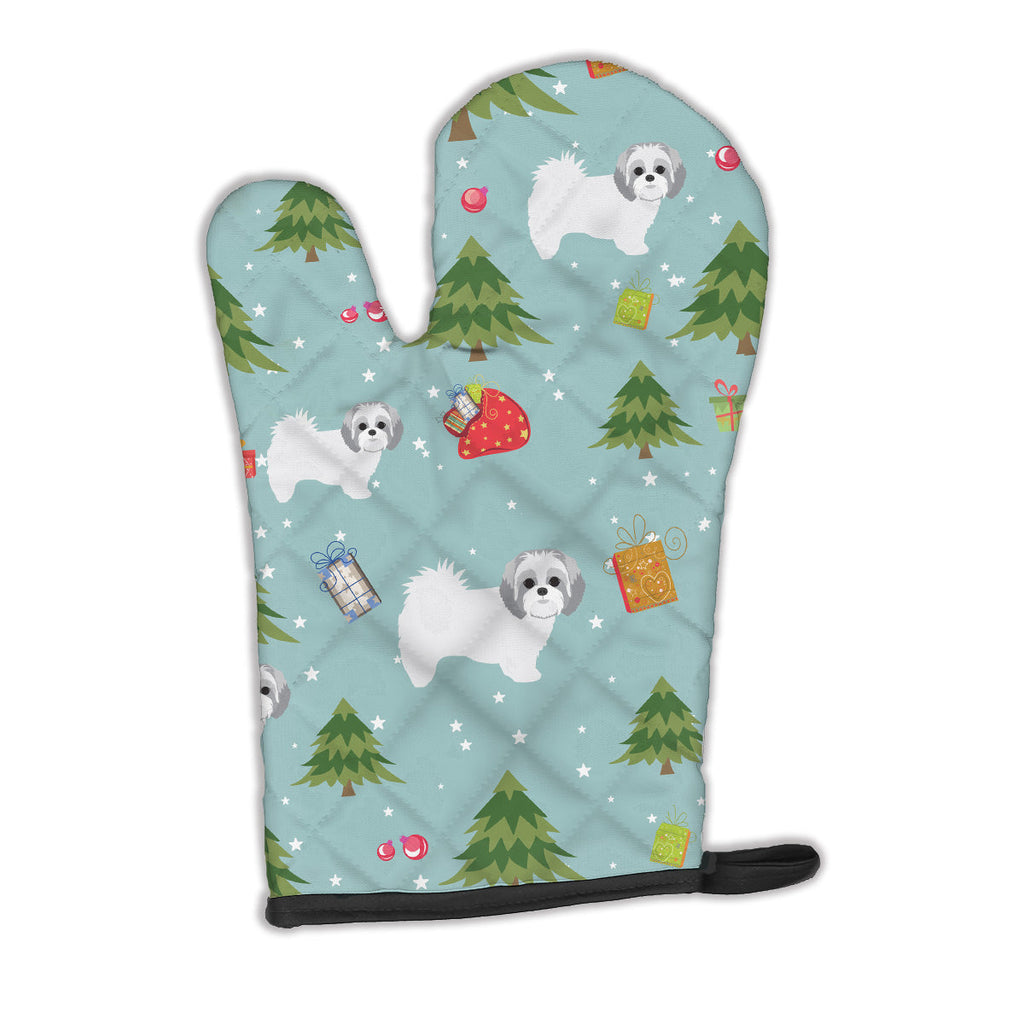 Christmas Shih Tzu Oven Mitt Heat Resistant Thick Oven Mitt for Hot Pans and Oven, Kitchen Mitt Protect Hands, Cooking Baking Glove