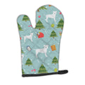 Christmas White Staffordshire Bull Terrier Oven Mitt Heat Resistant Thick Oven Mitt for Hot Pans and Oven, Kitchen Mitt Protect Hands, Cooking Baking Glove