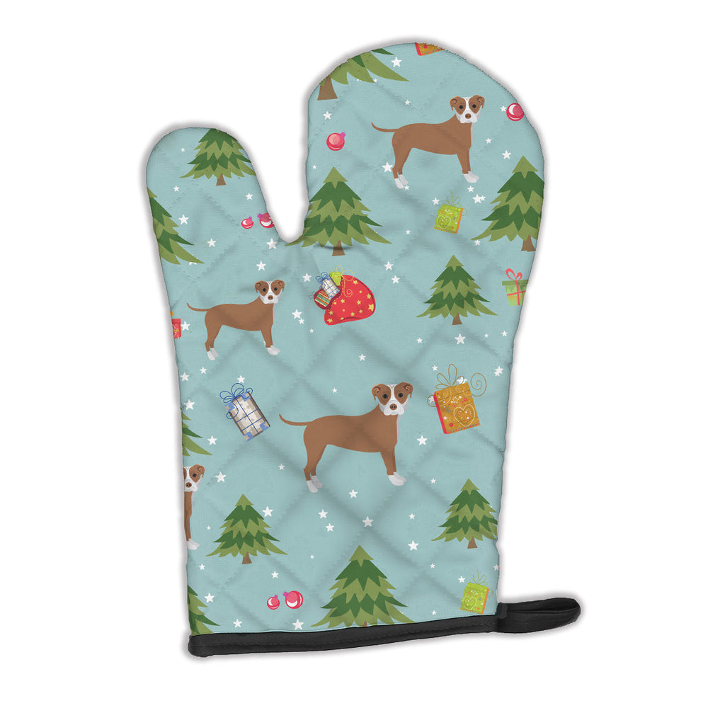 Christmas Staffordshire Bull Terrier Oven Mitt Heat Resistant Thick Oven Mitt for Hot Pans and Oven, Kitchen Mitt Protect Hands, Cooking Baking Glove