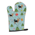 Christmas Yorkshire Terrier Oven Mitt Heat Resistant Thick Oven Mitt for Hot Pans and Oven, Kitchen Mitt Protect Hands, Cooking Baking Glove