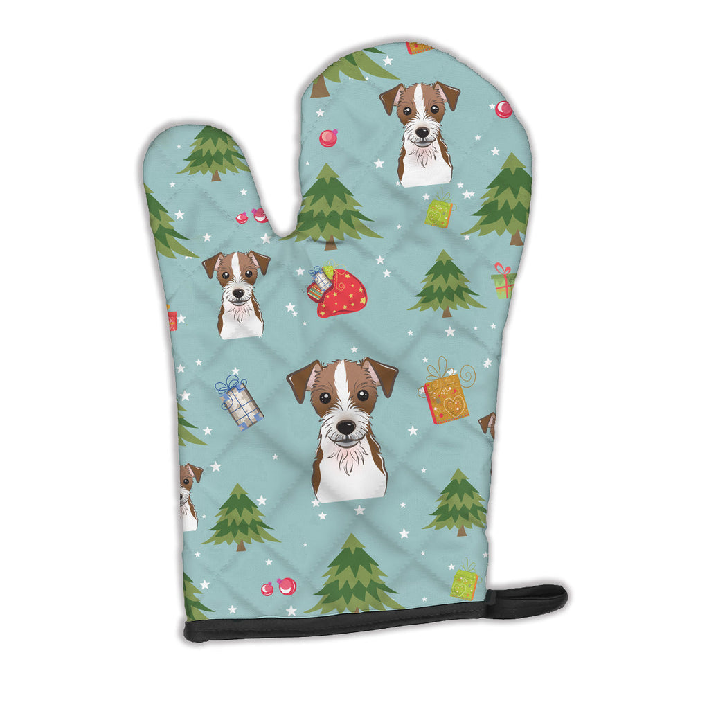 Christmas Jack Russell Terrier Oven Mitt Heat Resistant Thick Oven Mitt for Hot Pans and Oven, Kitchen Mitt Protect Hands, Cooking Baking Glove