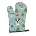 Christmas Jack Russell Terrier Oven Mitt Heat Resistant Thick Oven Mitt for Hot Pans and Oven, Kitchen Mitt Protect Hands, Cooking Baking Glove