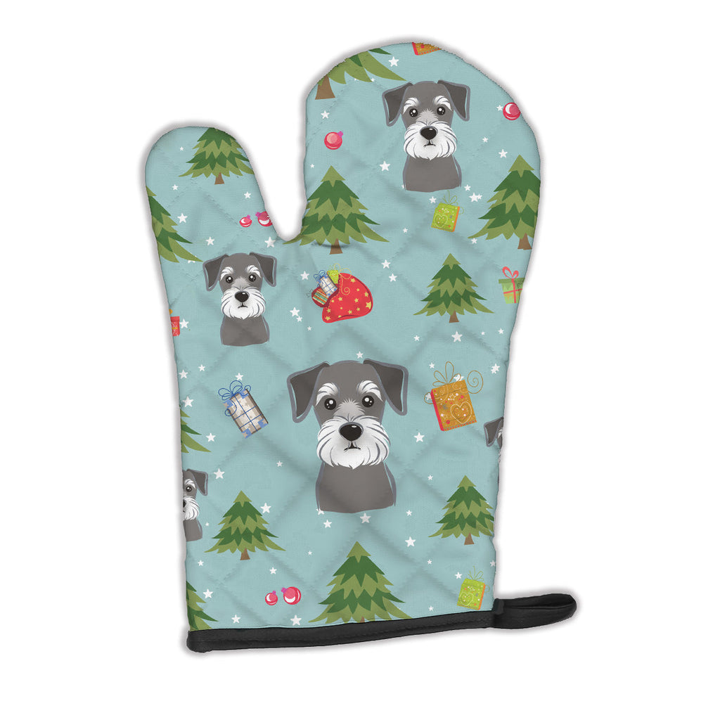 Christmas Schnauzer Oven Mitt Heat Resistant Thick Oven Mitt for Hot Pans and Oven, Kitchen Mitt Protect Hands, Cooking Baking Glove