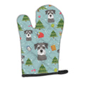 Christmas Schnauzer Oven Mitt Heat Resistant Thick Oven Mitt for Hot Pans and Oven, Kitchen Mitt Protect Hands, Cooking Baking Glove