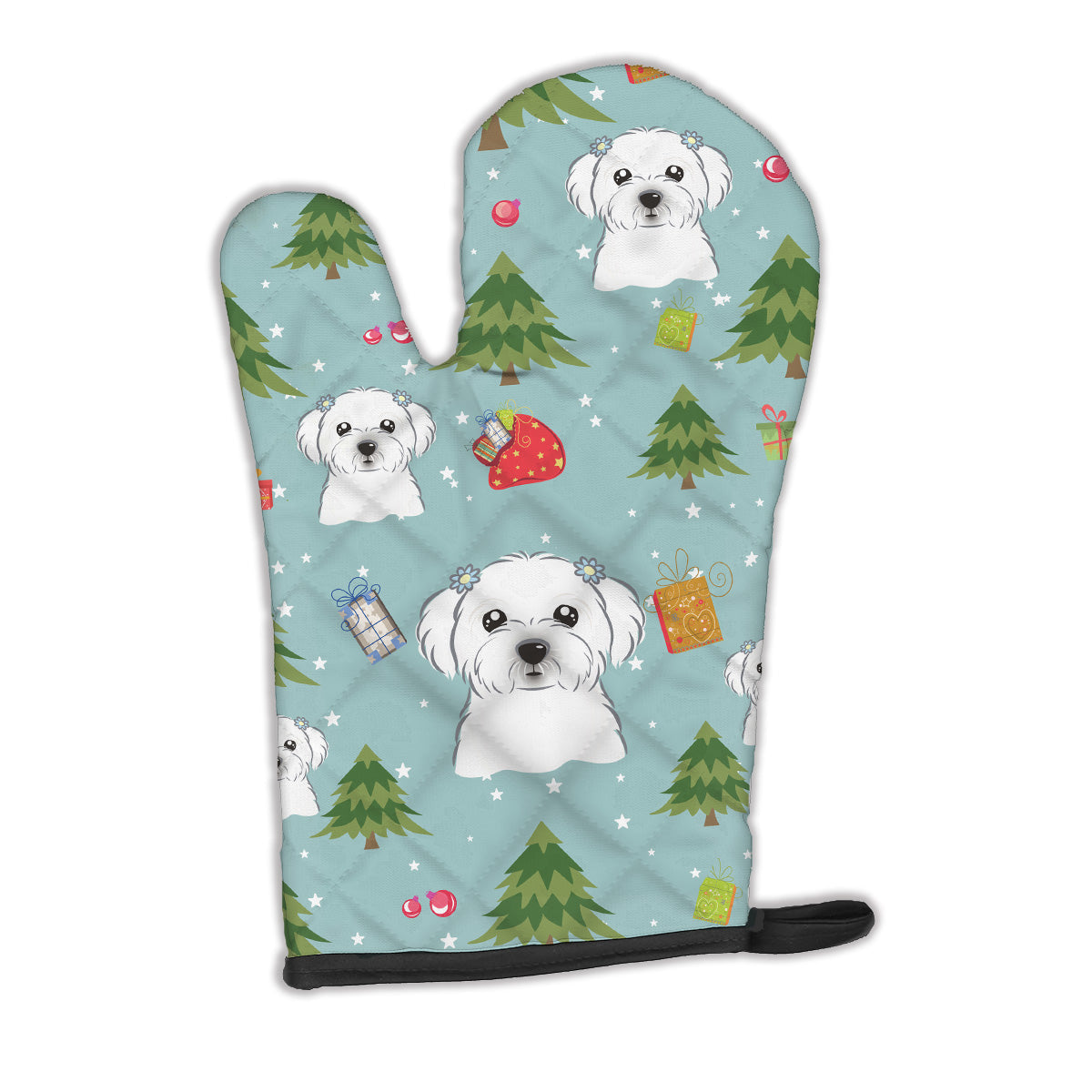 Christmas Maltese Oven Mitt Heat Resistant Thick Oven Mitt for Hot Pans and Oven, Kitchen Mitt Protect Hands, Cooking Baking Glove
