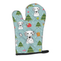 Christmas Dalmatian Oven Mitt Heat Resistant Thick Oven Mitt for Hot Pans and Oven, Kitchen Mitt Protect Hands, Cooking Baking Glove