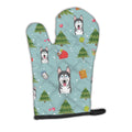 Christmas Alaskan Malamute Oven Mitt Heat Resistant Thick Oven Mitt for Hot Pans and Oven, Kitchen Mitt Protect Hands, Cooking Baking Glove