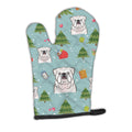 Christmas White English Bulldog  Oven Mitt Heat Resistant Thick Oven Mitt for Hot Pans and Oven, Kitchen Mitt Protect Hands, Cooking Baking Glove