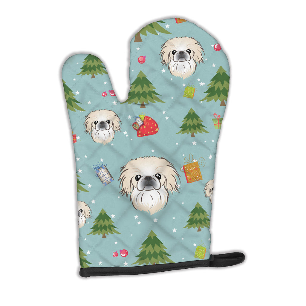 Christmas Pekingese Oven Mitt Heat Resistant Thick Oven Mitt for Hot Pans and Oven, Kitchen Mitt Protect Hands, Cooking Baking Glove