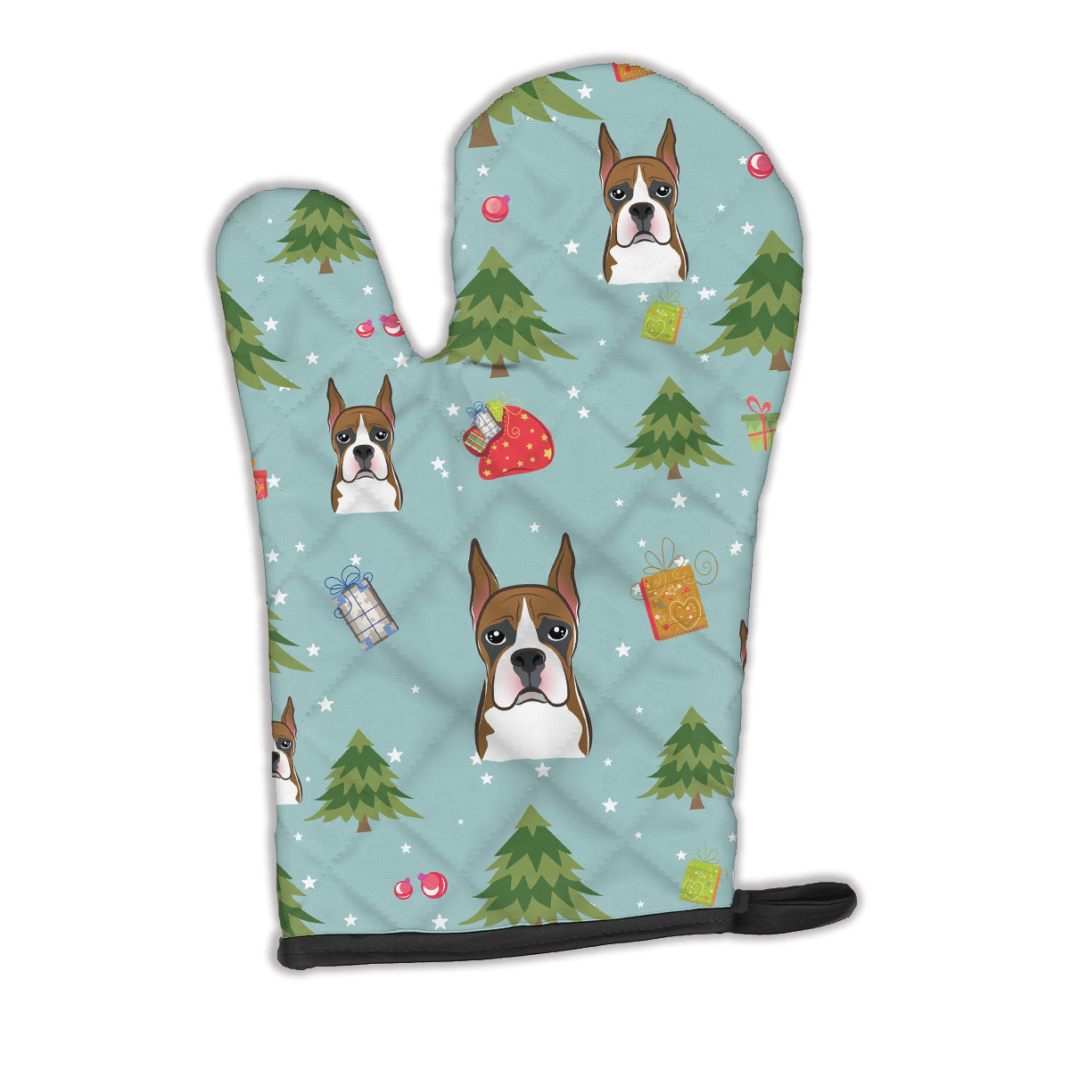 Christmas Boxer Oven Mitt Heat Resistant Thick Oven Mitt for Hot Pans and Oven, Kitchen Mitt Protect Hands, Cooking Baking Glove