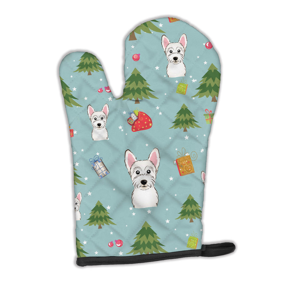 Christmas Westie Oven Mitt Heat Resistant Thick Oven Mitt for Hot Pans and Oven, Kitchen Mitt Protect Hands, Cooking Baking Glove